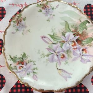 Elite Works Limoges France signed painted flowers plate